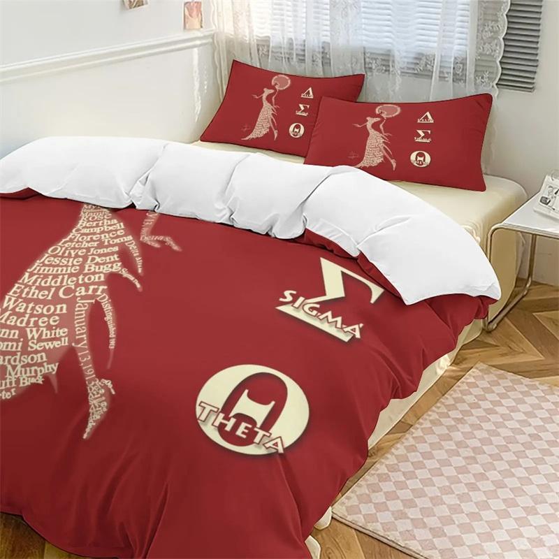 Delta Sorority Sigma Theta DST Bedding Set Twin Queen Size Duvet Cover Pillowcase for Boys Girls Kids Adult Home