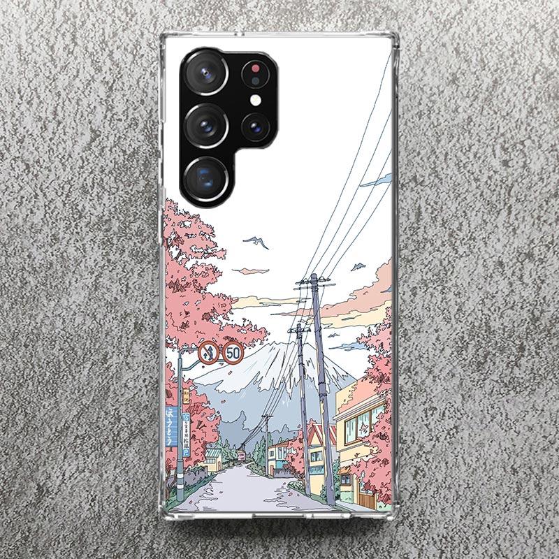 Coque de téléphone Esthétique Anime Paysage Pour Samsung Galaxy S25 S24 S23 Ultra S22 Plus S21 S20 FE S10 + S25Ultra S24U Coque Souple