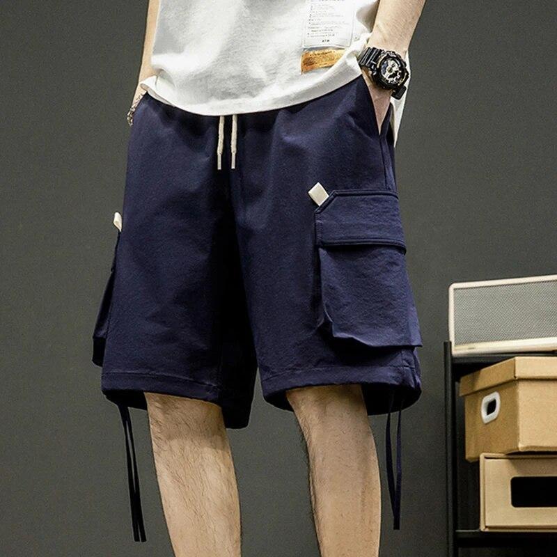 Y2K Loose Cargo Shorts Men Casual Loose Sports Short Pants Men Korean Fashion Overalls Shorts Mens Streetwear Multi-Pocket