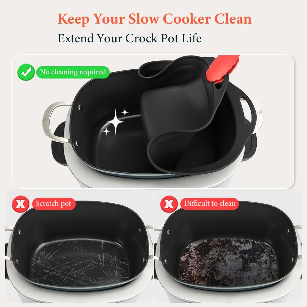 Silicone Slow Cooker Liners Compatible with Ninja Possible Cooker Pro 8.5 Quart
