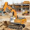 1:64 Mini Alloy Remote Control Excavator with Lights - Desktop Engineering Toy