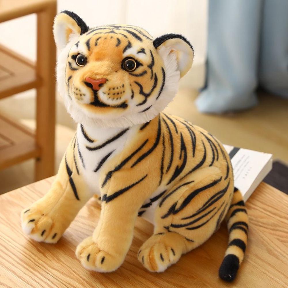 23cm Simulations-Tiger-Puppe Plüschtier Bequem Weich Niedlich Tierkreis Jungen und Mädchen Geburtstagsgeschenk Dekoration Sofadekoration