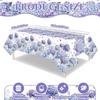 Peryiter 3 Pcs Spring Hydrangea Plastic Tablecloths Watercolor Flower Butterfly Tablecloth Disposable Table Cover Floral Table Cloth for Easter