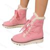 Large Size Women's Snow Boots 2025 Autumn Winter New Plush Thicken Lace Up Cotton Boots Comfortable Outdoor Non Slip Warm Shoes