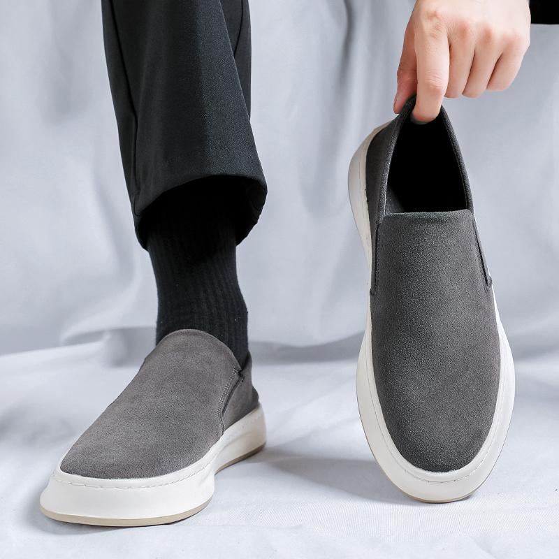 FashionNew High Quality Mens Suede Leather Loafers Luxury Handmade Slip On Casual Shoes For Men Driving Shoes Business Sneaker Moccasin
