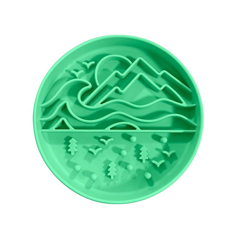 Silicone Lick Mat Slow Feeder Bowl Round Dog Licking Plate Non-Slip Slow Eating Pad For Dogs Puppies Home Mealtime Treat Gift