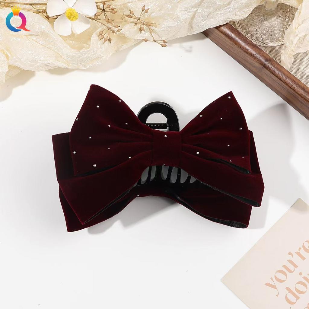 Premium Hair Clips for Women: Bow-knot Claw Clips for Thick and Thin Hair, Big Non-slip Bow Clips In Black
