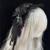 Gothic Lolita Cosplay Headwear Sweet Lovely Girl Harajuku Subculture Wing Angel Lace Flounce Fold Headband Hair Accessories