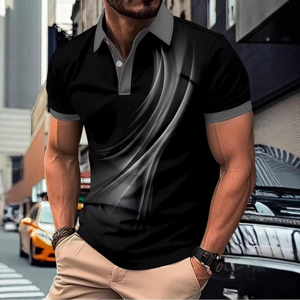 Herren Kleidung Sommer Neu Kurzarm Business Casual Kragen Golf Poloshirt 100% Polyester