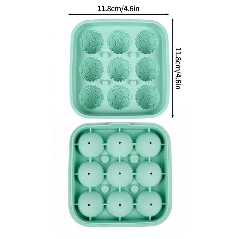 4/9 Grid  Football Theme Ice Cube Mold Silicone Kitchen Ice Cube Make Tray Barware Round Ice Cube Molds For Beer Cocktail