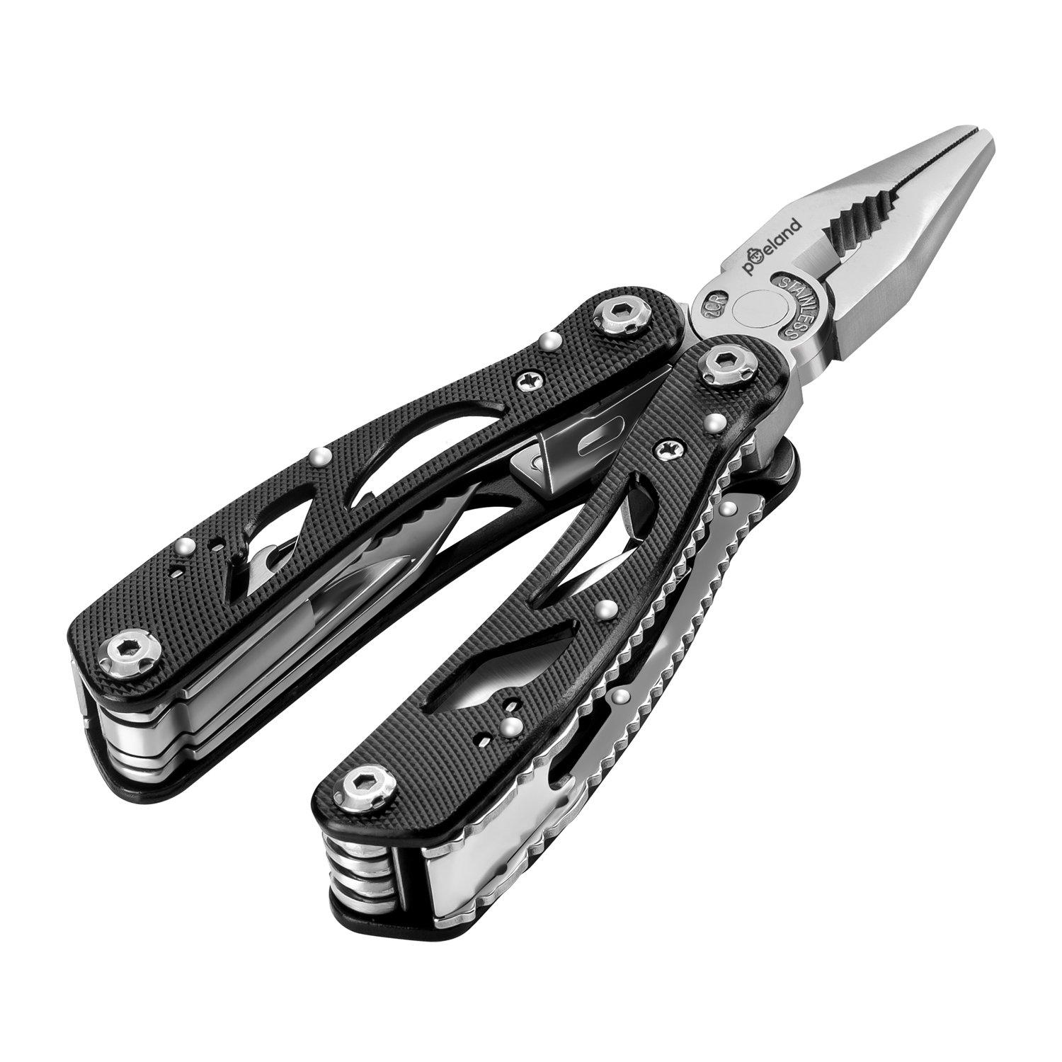 

Poeland Pliers Stainless Steel Folding Screwdriver 11 Functions Black Multi-Function чёрный