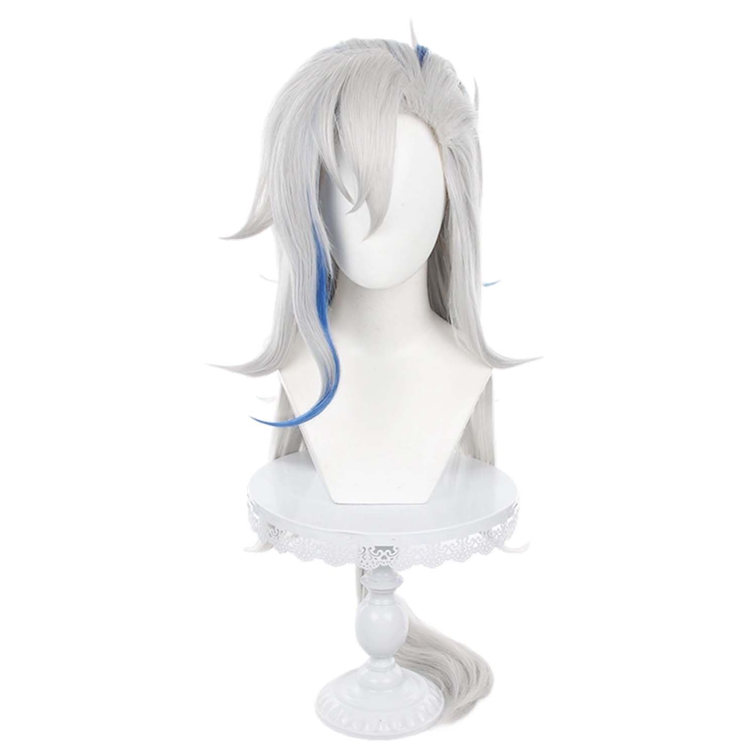 Gray Long Wig, Full Wig for Gaming, Cosplay, Cosplay Accessories, Wig Net Included, Heat Resistant Wig, for Comic Market Events, Halloween, School