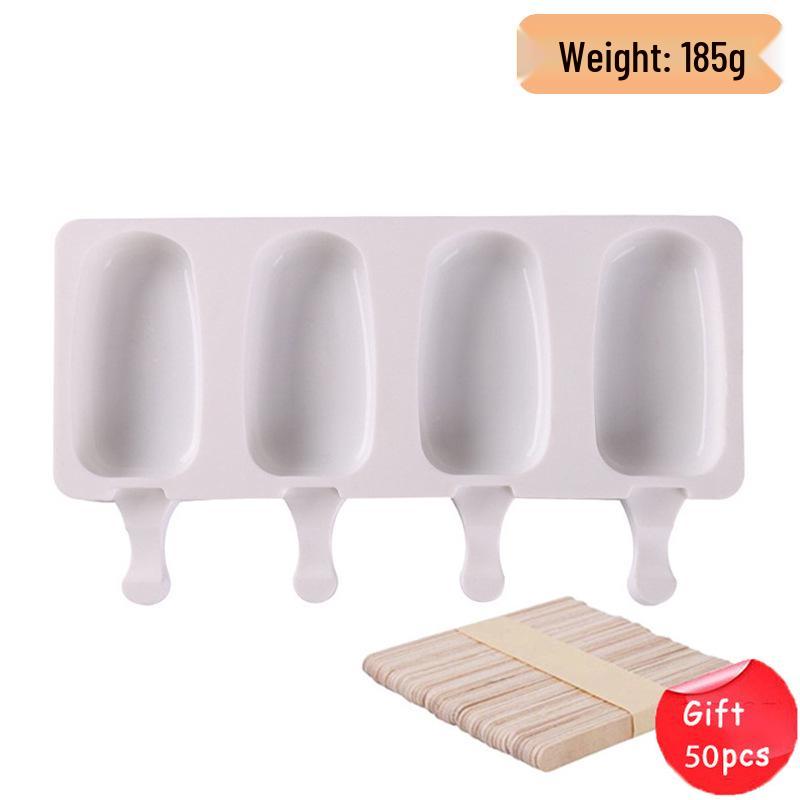 Oval Silicone Ice Pop Mold - Food Grade, 4 Cavities for DIY Popsicles
