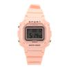 Sports Watch Nightlight Alarm 12 24 Hour System Waterproof Square Digital Watch for Students Pink