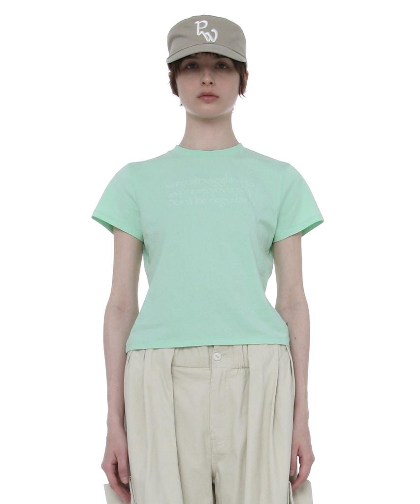 PARTIMENTO WOMEN Dbr Printed Short Sleeve Tee_Mint