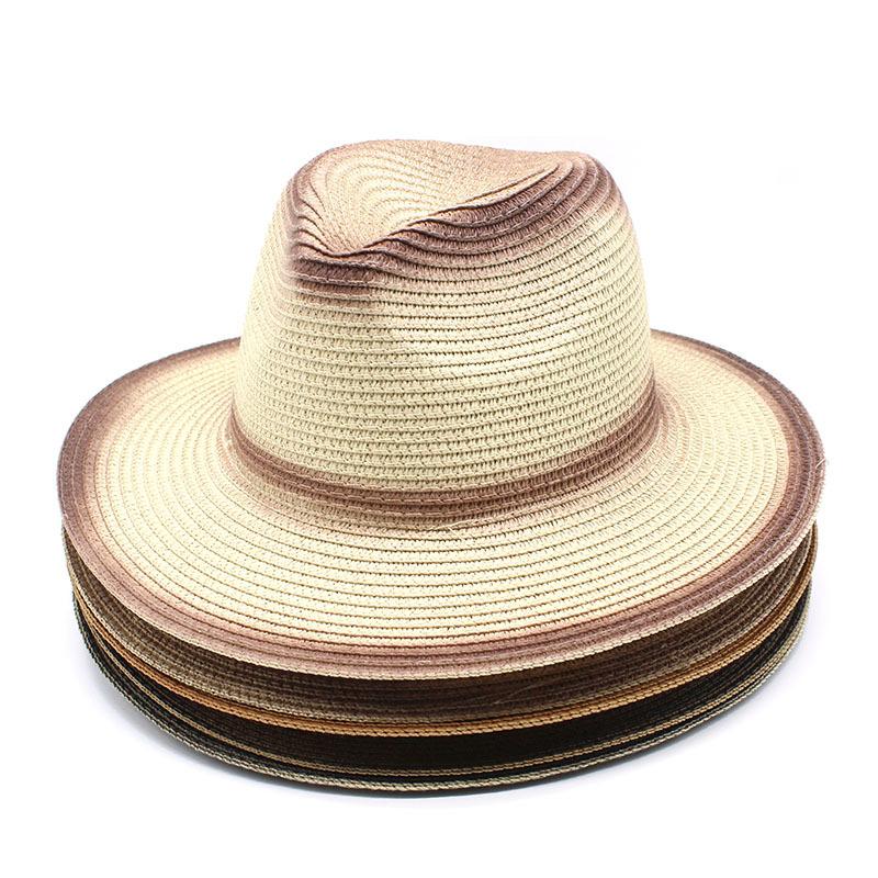 Spring And Summer Men And Women British Wind Spray Paint Jazz Straw Hat Outdoor Travel Sun Hat Czy-056