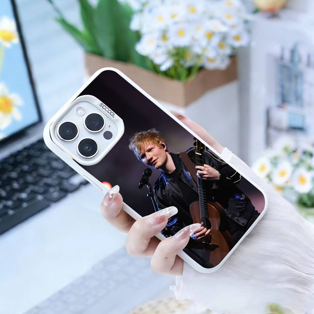 Sänger E-Ed Sheeran Handyhülle Für iPhone17, 16,15,14,13,12 Pro Max weiß Candy Matt Stoßfeste Hülle