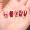 Verlaufende Bernstein-Goldfolie Abnehmbare Nagelsticker - Herbst/Winter-Kollektion