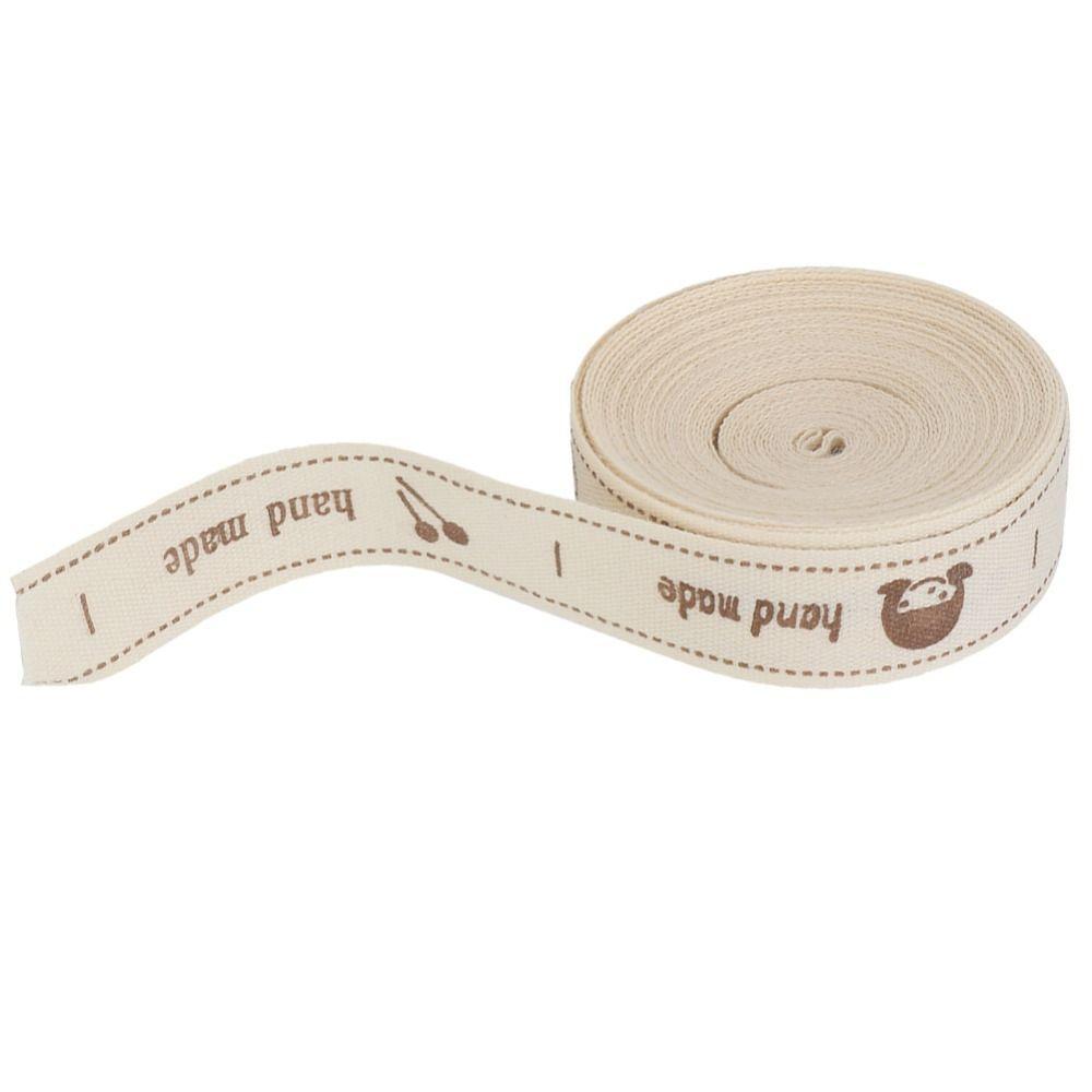 1pcs Creative 1.5cm Width Cotton Ribbon Twill Tape Embroidered Gift Packaging Ribbon Handmade Fonts Ribbon DIY Crafts