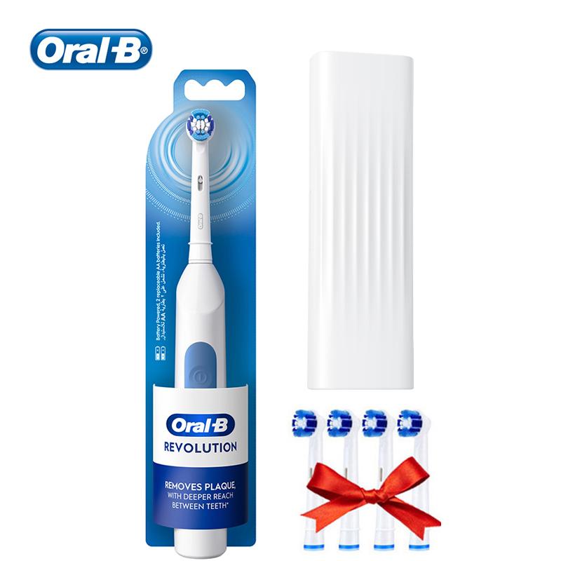 Oral B DB400 Elektrische Zahnbürste Erwachsenen-Zahnbürste Rotation Batteriebetriebene Zahnbürsten 1 Zahnbürste 4 extra Bürstenköpfe