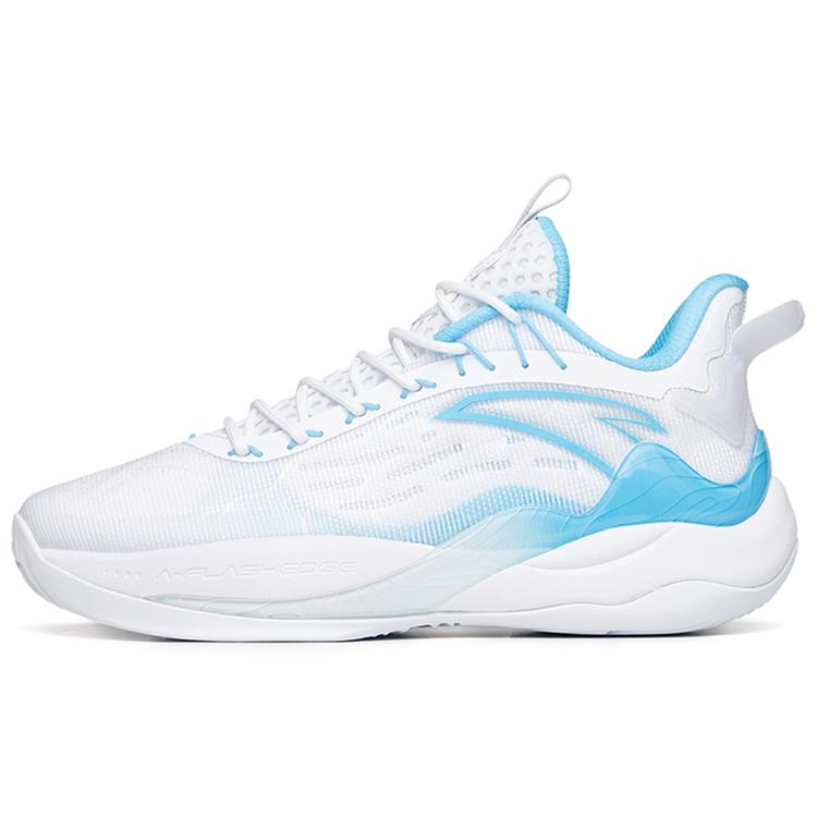 New Anta Mountain 2 Cushioning Anti Slip And Wear Resistant Low Top A Flashedge Basketball Shoes White Blue 112221601-1