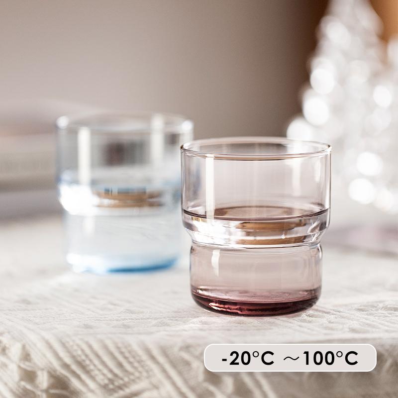 Stackable Long Drink Glass, Colored Drinking Glasses Colored Tumblers Tempered Glass for Juice, Beverages, Beer, Cocktail