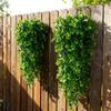 4PC Artificial Hanging Plants Faux Eucalyptus Leaf Greenery Vine Outdoor UV Resistant Plastic Plants for DIY Home Wedding Decor