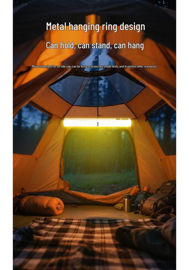 Rechargeable LED Camping and Emergency Light with Long Battery Life - Portable and Convenient for Outdoor Use