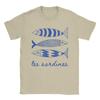 Les Sardines Tinned Fish Graphic Funny T Shirt Men's  Cotton Funny T-Shirts O Neck Fisherman Tees Short Sleeve Tops Classic