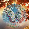 2D Metal Wind Chime with Daisy Butterfly Design for Outdoor Garden Patio Decor No Battery Needed Holiday Gift