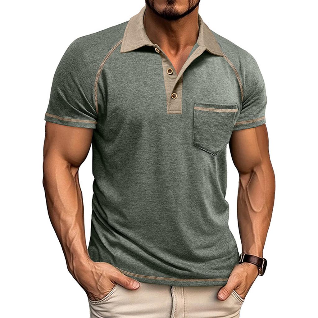 Men's Casual Long SleeveShirts Collared Button Cotton T,Shirt Classic Stylish Golf Shirt With Pocket