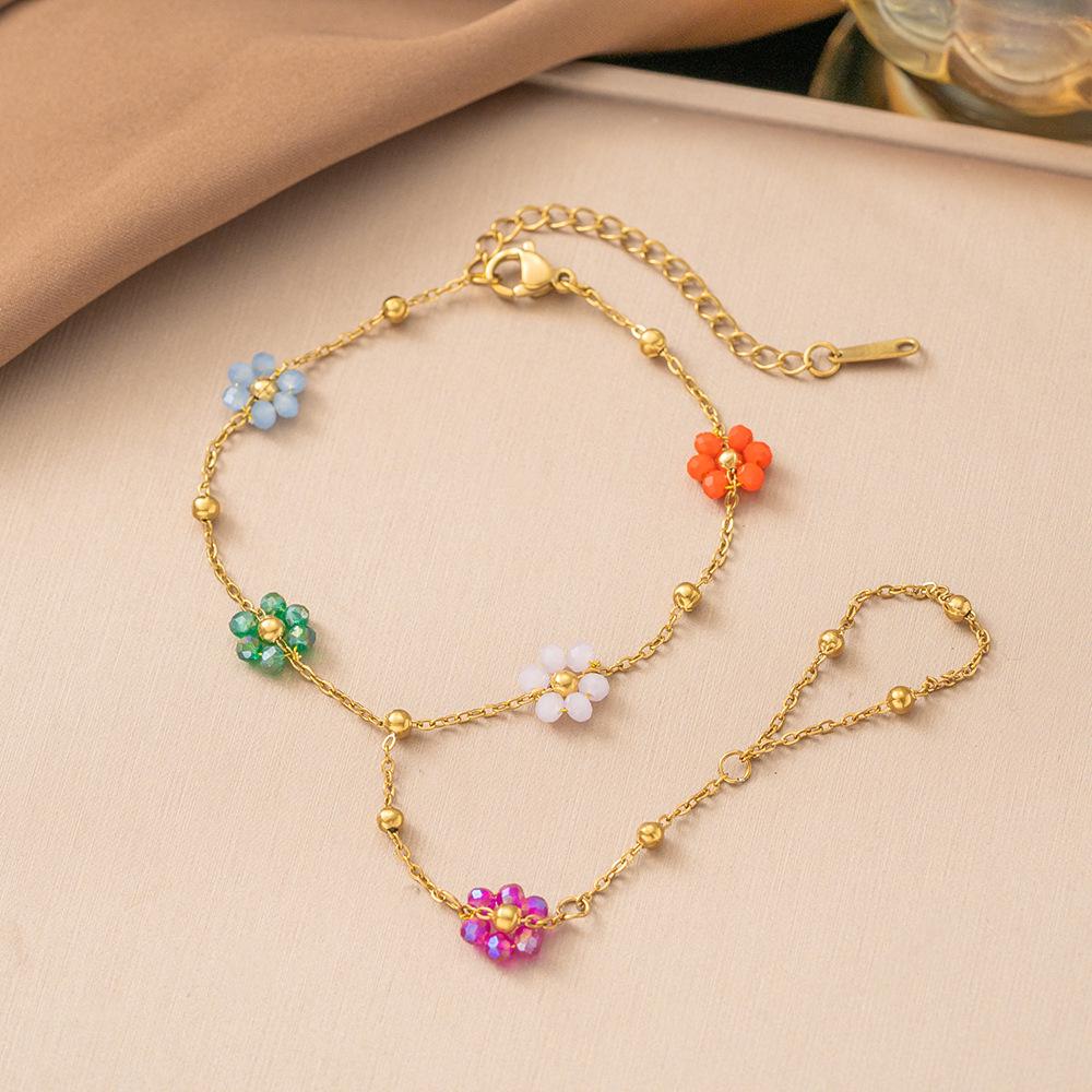 Gold-Plated Double Layer Thin Chain Stainless Steel Hand Chain Jewelry