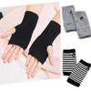 Spring and summer cotton gloves, half-finger sports dew gloves, knitted short men's and women's autumn and winter thin DIY arm cover