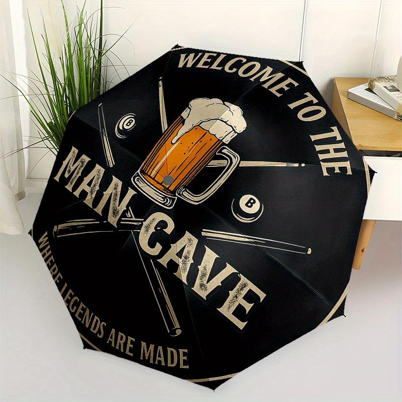 Man Cave: Legends Brewed HereUmbrella, Portable 3-Fold Compact Umbrella for Men & Women Gift