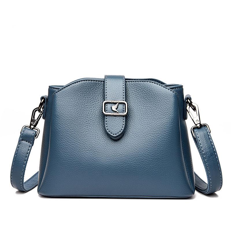 Luxury Small Bucket Handbags Women New Solid Color Shoulder Bags Designer High Quality PU Leather Brand Women's Crossbody Purses