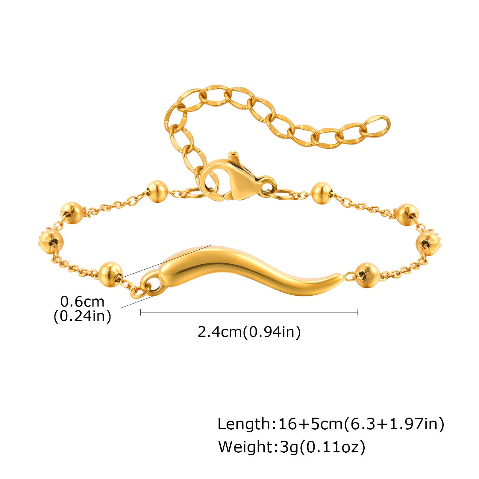 

Simple Fashion Women S Jewelry Stainless Steel Pepper Gold Bracelet 2303
