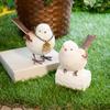 Set of 2 Long-tailed Tit Birds Garden Ornament, Figurine, Decor