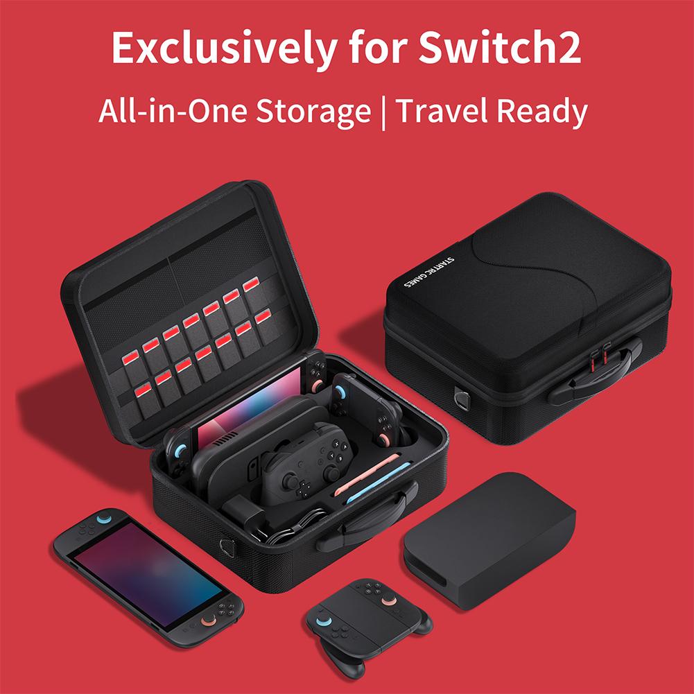 Portable Storage Bag with Handle and Shoulder Strap Travel Case Waterproof and Shockproof Carry Case for Switch 2 Accessories