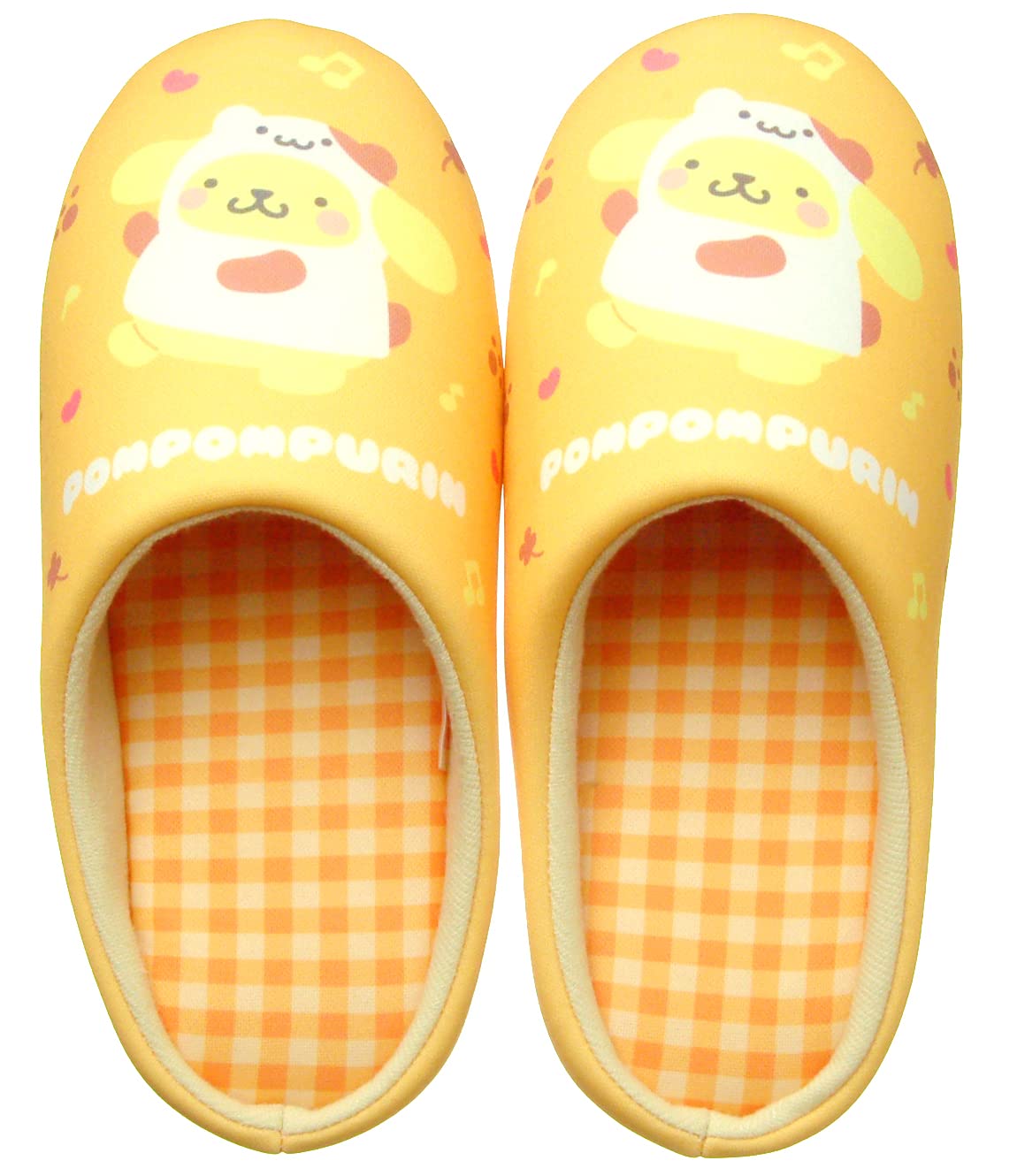 Pompompurin Easy to Walk In Stylish Yellow 260422 Slippers Room Shoes Indoor Use Also for Guests [Sanrio] Cute, Comfortable, [Nippon Slippers]