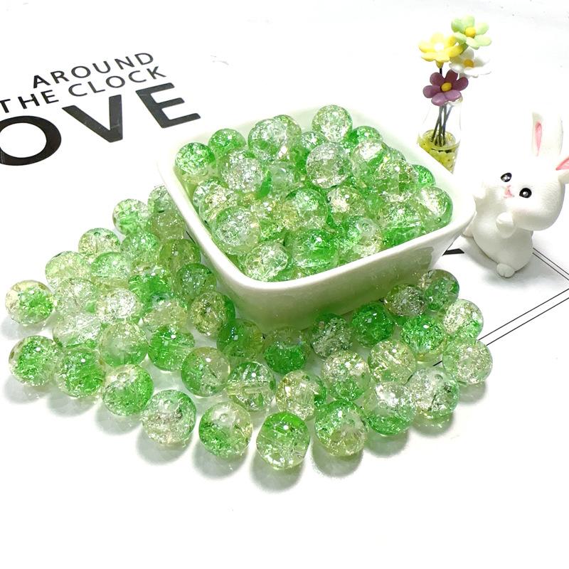 10mm Crackle Glass Round Beads, Loose Spacer Beads DIY Accessories for Bracelet Making 50pcs