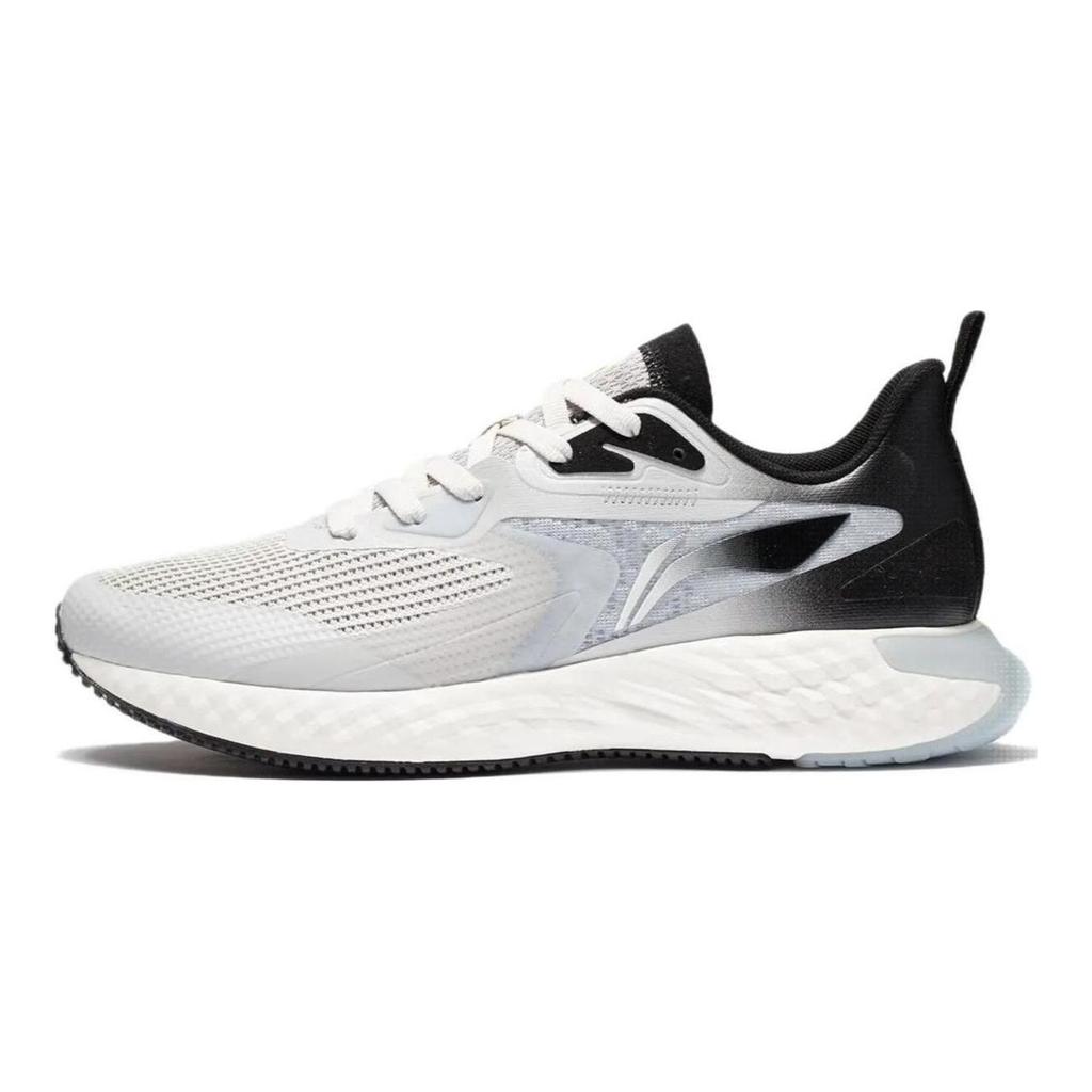 Li Ning Fabric Slip Resistant Low Top Casual Running Shoes Men's White Black ARSS017-6
