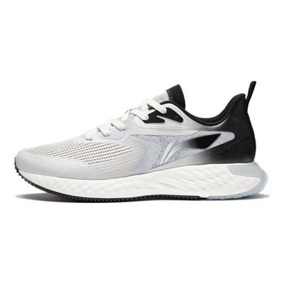 Li Ning Fabric Slip Resistant Low Top Casual Running Shoes Men's White Black ARSS017-6