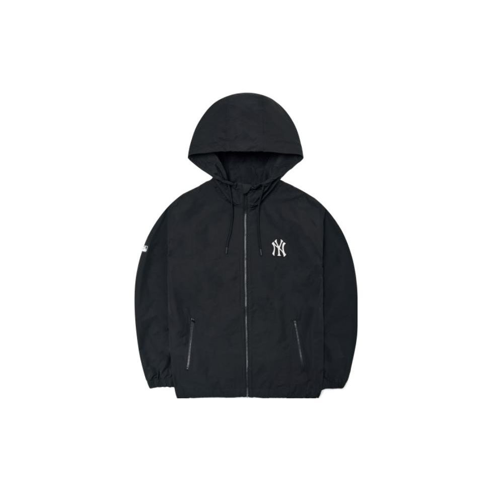 MLB Solid Color Micro Logo Windbreaker Jacket Unisex jackets Black 3AWJB5124-50BKS