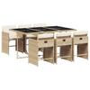 VidaXL Garden Dining Set and Cushions 7 Pcs Beige Poly Rattan 3277857