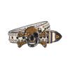 Adult Sequins Belt for Disco Party Waist Belt Rhinestones Skull Buckle Thin Waist Belt Street Cultures Enthusiasts Belt