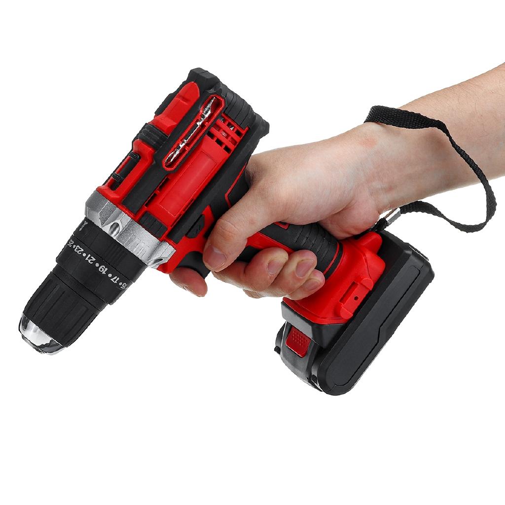 Rechargeable Electric Drill 48v 13000mah Cordless Screwdriver 2 Speed Driver 3 In 1 With 2 Li-ion Battery 220V/110v