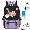 KATSEYE Girlgroup Cartoon Rucksack USB-Ladeanschluss Schultasche 60123-1 Leicht Freizeit
