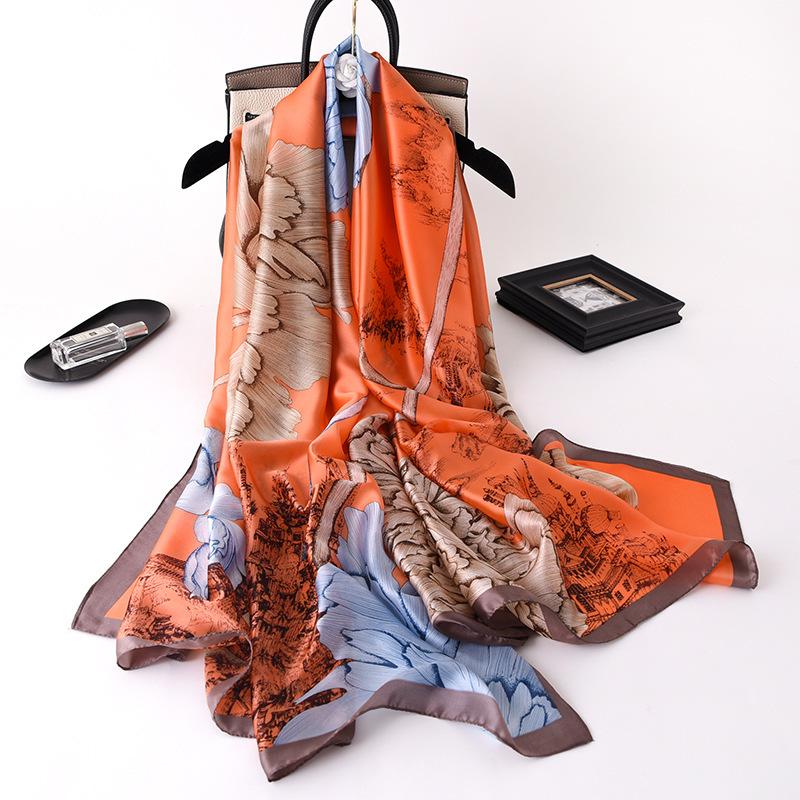 New Sunscreen Scarf for Women New Silk Satin Versatile Summer Sunscreen Silk Scarf Mother's Day Gift