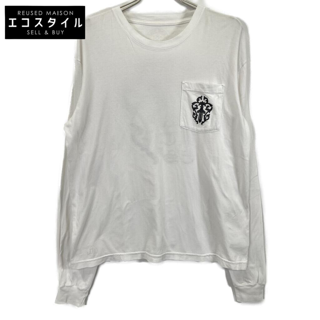 CHROME HEARTS Half Undershirt Print L/S Shirt Tops L whiteUsed