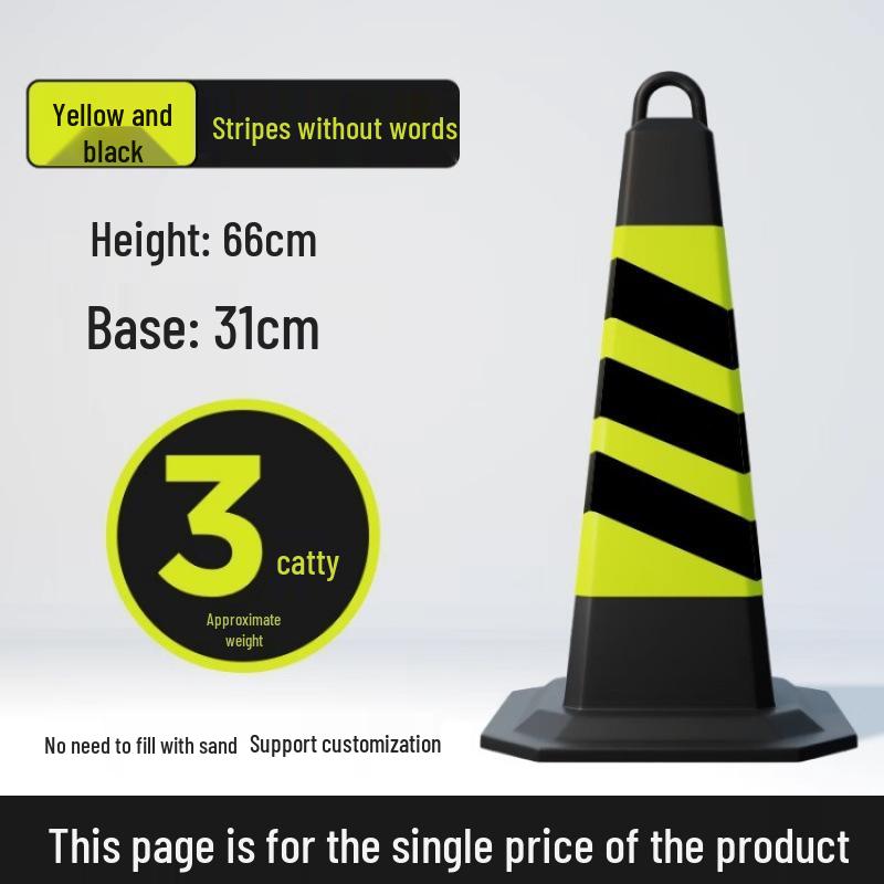 Reflective PVC "No Parking" Traffic Cone - Safety Roadblock & Ice Cream Bucket/Cup Design
